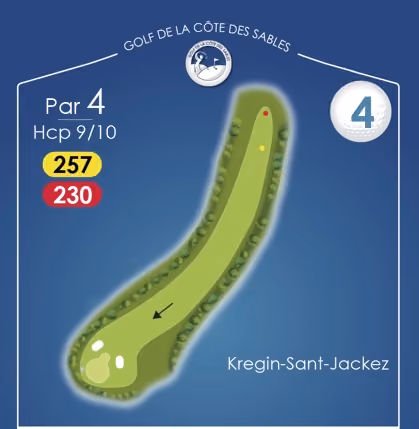 Trou n°4 Kregin-Sant-Jackez, par 4, Golf de la Côte des Sables
