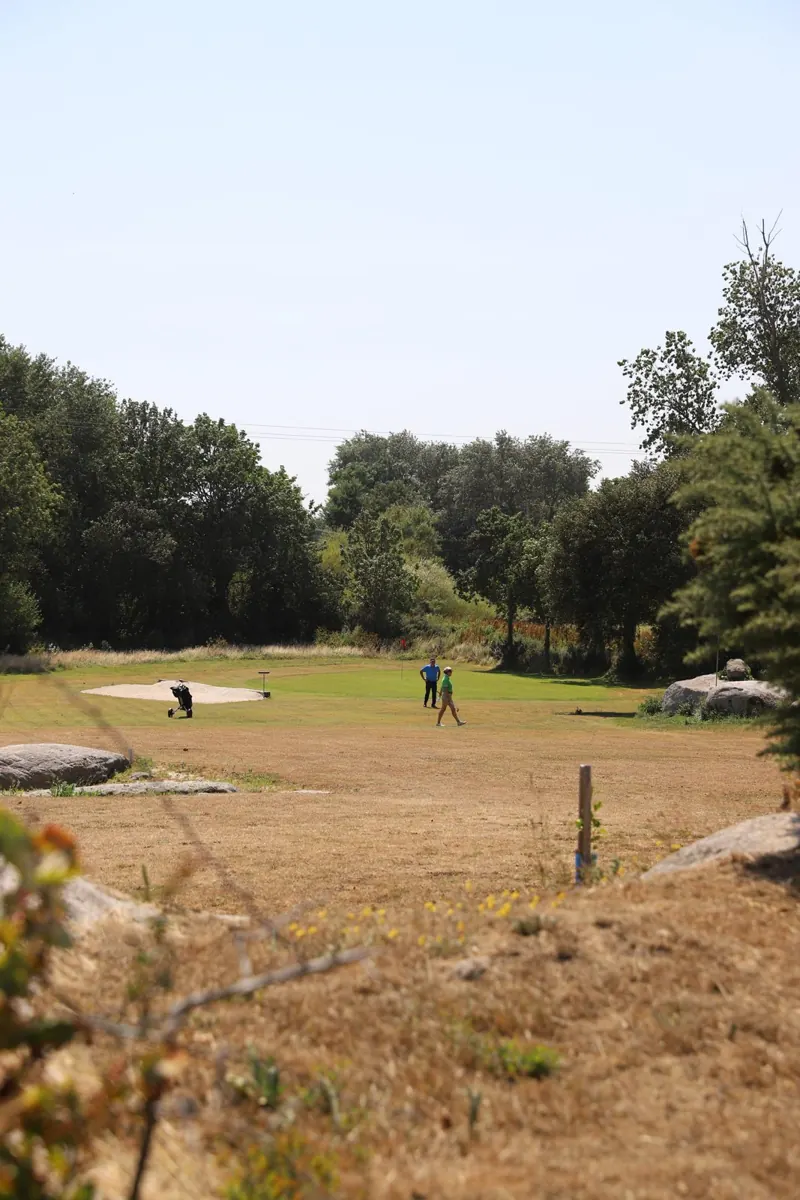 Vue du parcours et du bunker, Golf de la Côte des Sables, Nord-Finistère